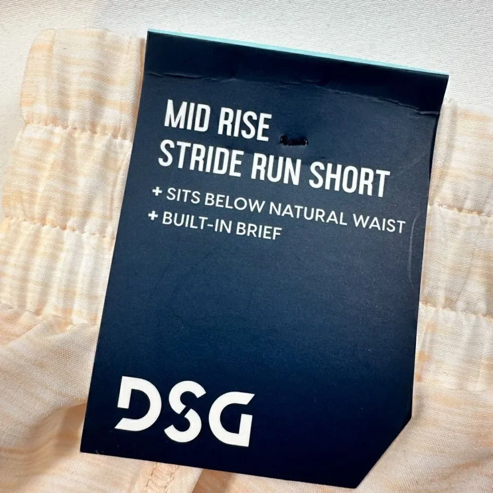 NWT DSG Girls Mid Rise Stride Run Short Peach Heather - Size XL